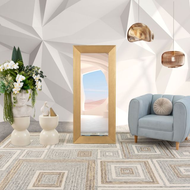 Espejo Vertical Simone Oro Dorado