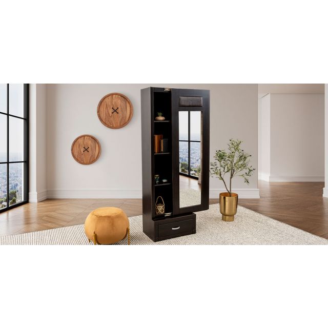 Espejo Vertical Con Cajón Egipto Café