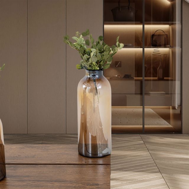 Jarrón Decorativo Balero Cristal Zirconia Café Grande