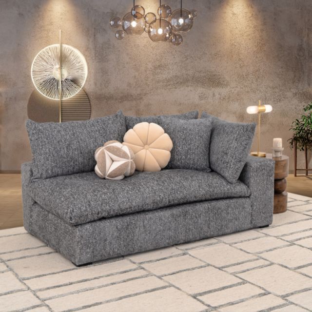 Sofá 2 Plazas Brazo Derecho Luccini Gris Charcoal