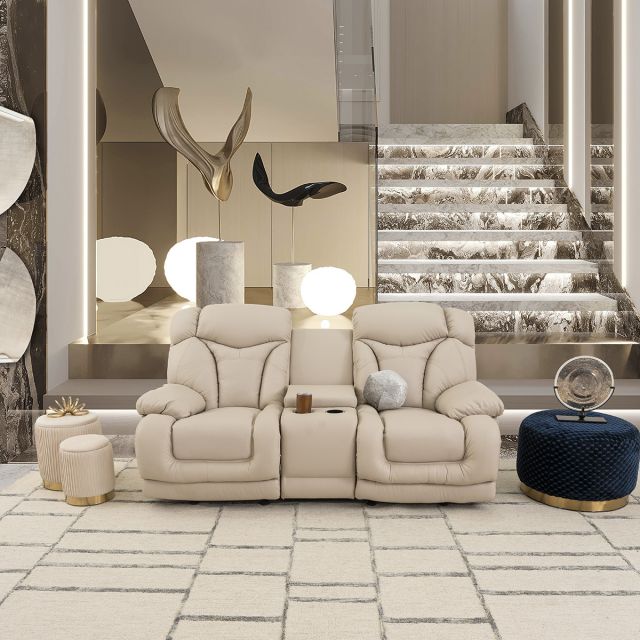 Sofá 2 Plazas Reclinable Lake Beige