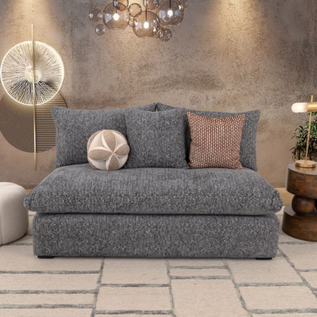 Sofá 2 Plazas Sin Brazos Luccini Gris Charcoal