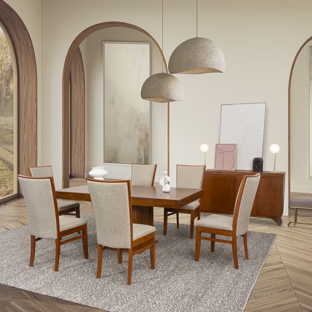 Comedor Rectangular Margot Beige 7 Piezas