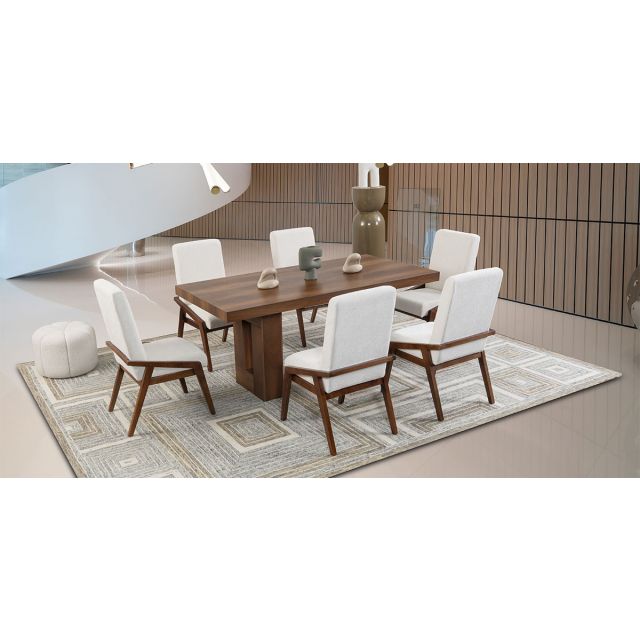 Comedor Marbella Con Sillas Praga Mix Beige 7 Piezas