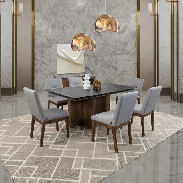Comedor Birmania Gris 7 Piezas