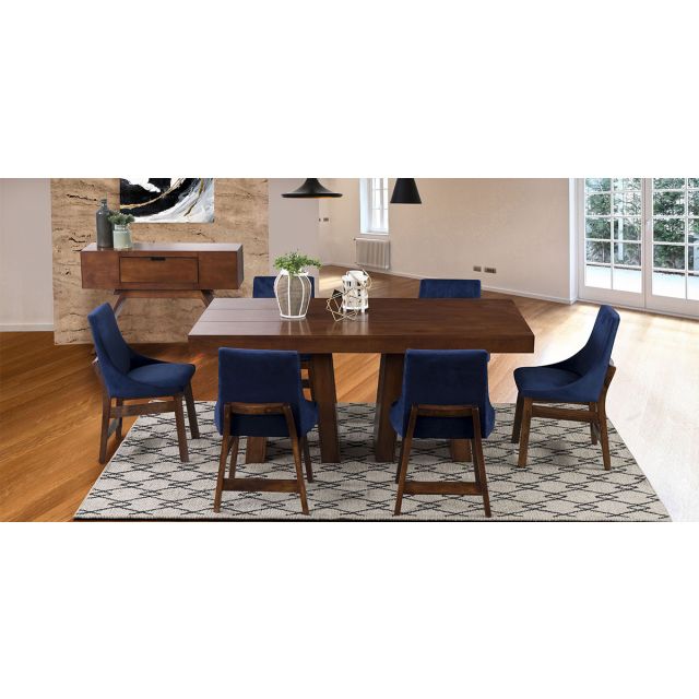 Comedor Odette Con Sillas Azul Marino Verona