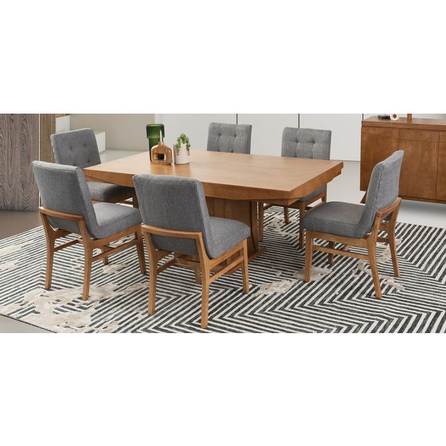 Comedor Margot Con Sillas Invictus Gris 7 Piezas