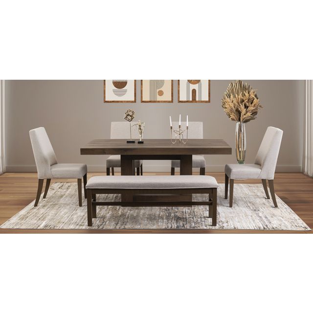 Comedor Rectangular Anka 180 Cms Con Sillas y Banca Arena