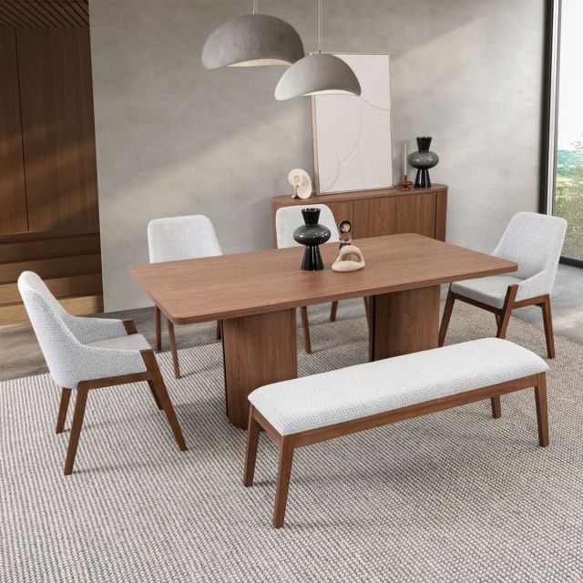Comedor Rectangular Abu Dabi Café 6 Piezas