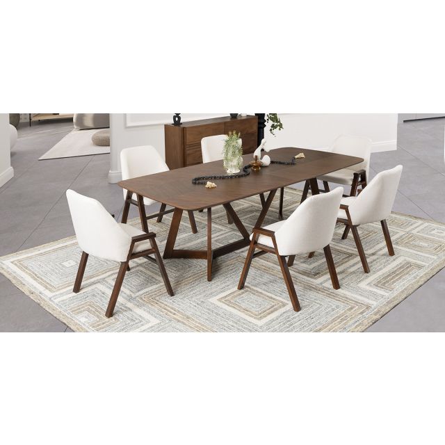 Comedor Rectangular Valenza Beige 7 Piezas