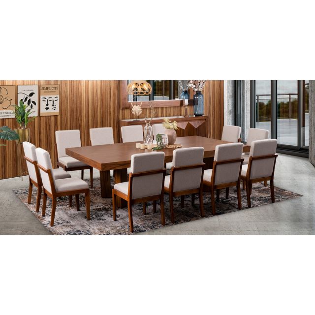Comedor Rectangular Creta Con Sillas Arena 260 Cms