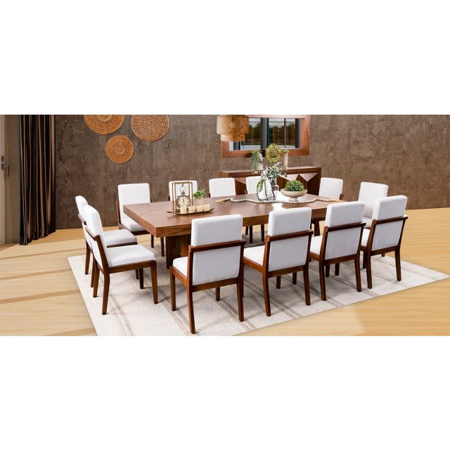 Comedor Rectangular Creta Con Sillas Blanco Winter 260 Cms