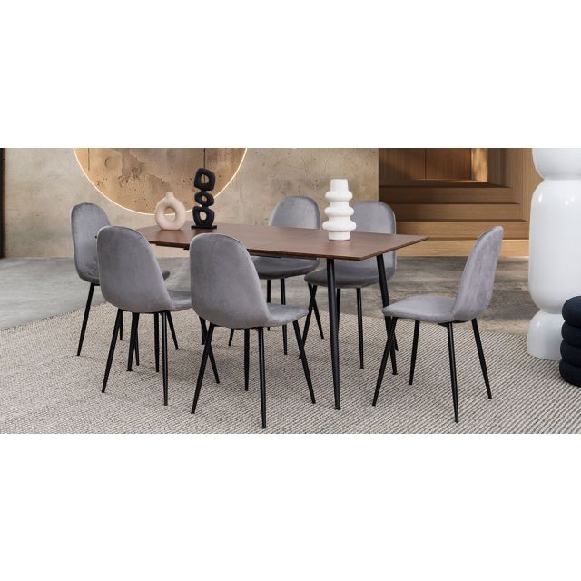 Comedor Con Extensión Camargo Gris 7 Piezas