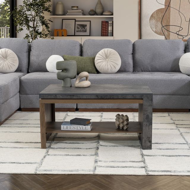 Mesa De Centro 100 Cm Stone Gris