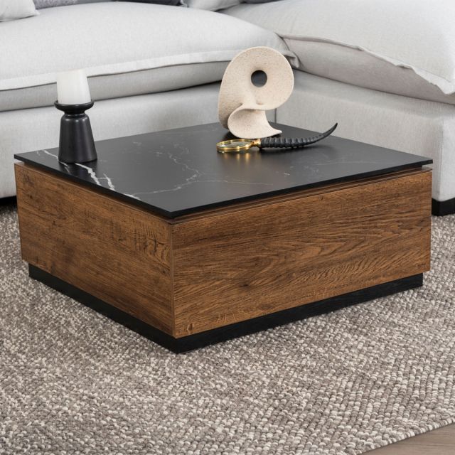 Mesa de Centro Con Cajón Birmania Negro
