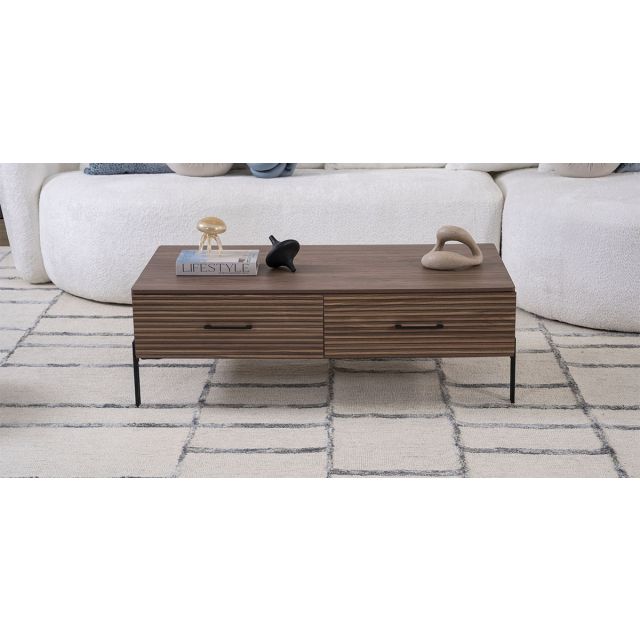 Mesa De Centro Rectangular Vanila Café