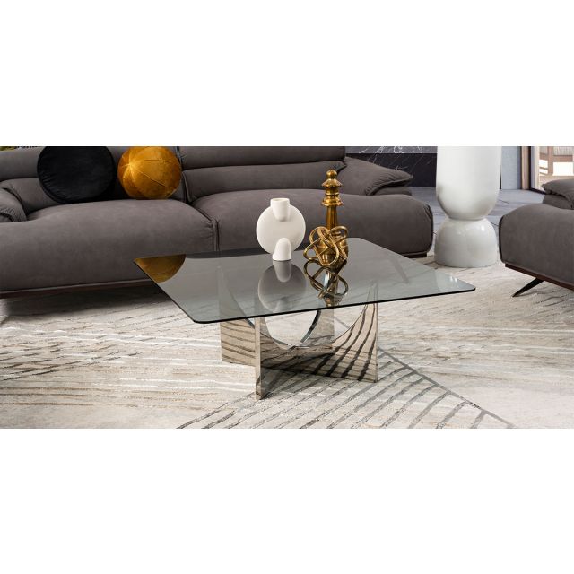 Mesa De Centro Cuadrada Edric Plata