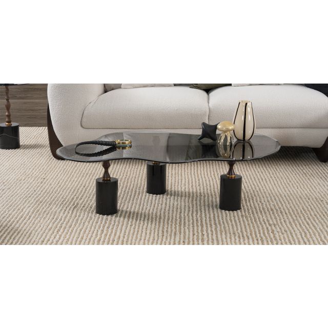 Mesa De Centro Cristal Murk Negro