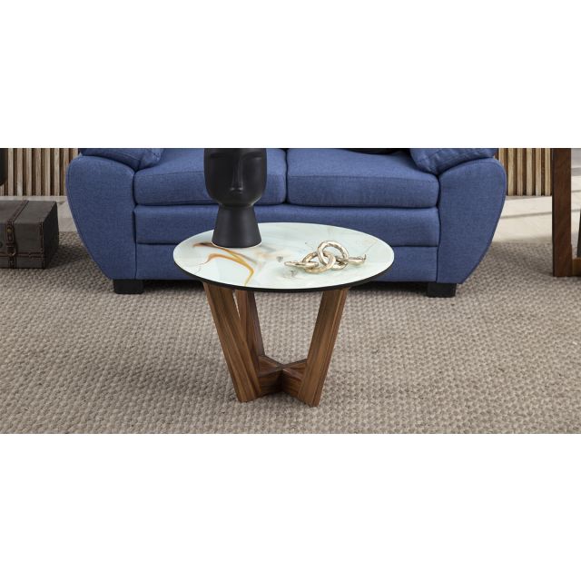 Mesa de Centro Cristal Owen Gris