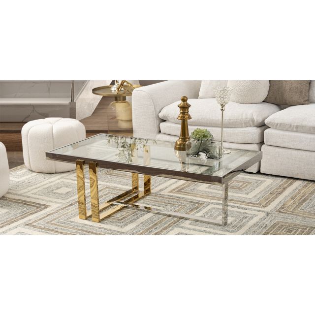 Mesa De Centro Rectangular Clark Plata