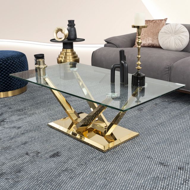 Mesa de Centro Rectangular Royal Gold LV