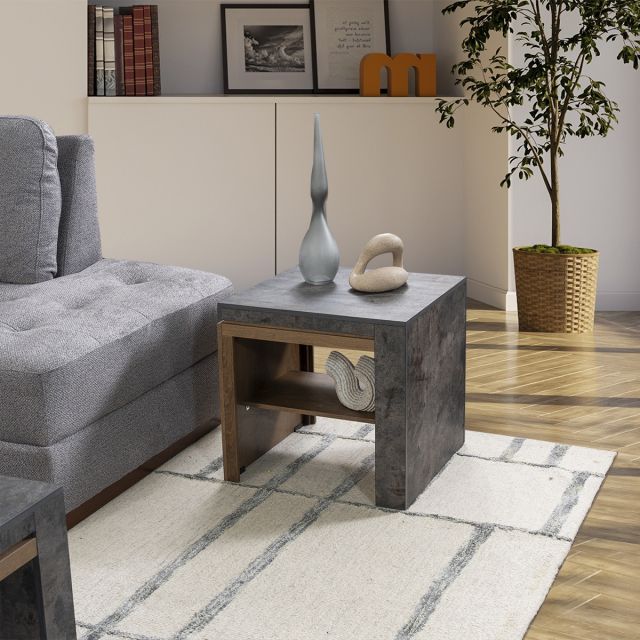 Mesa Lateral 50 Cm Stone Gris