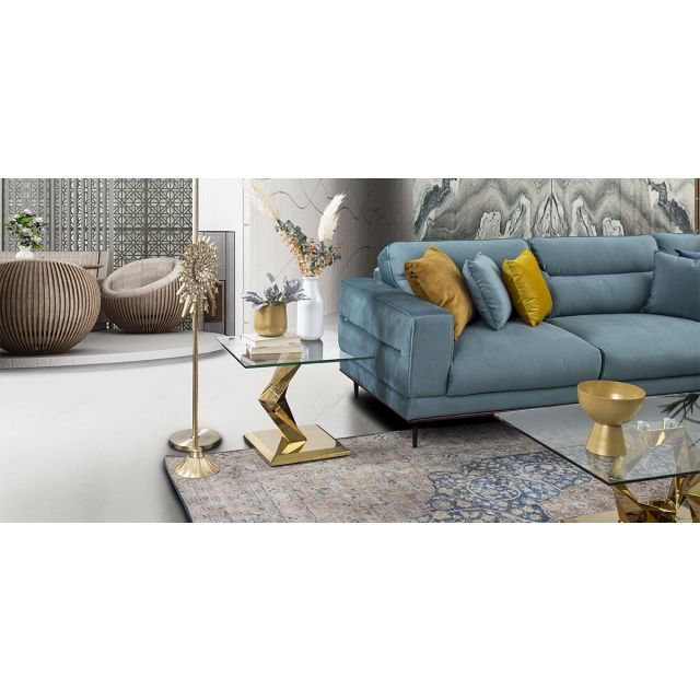 Mesa Lateral Cuadrada Royal Gold Hexa