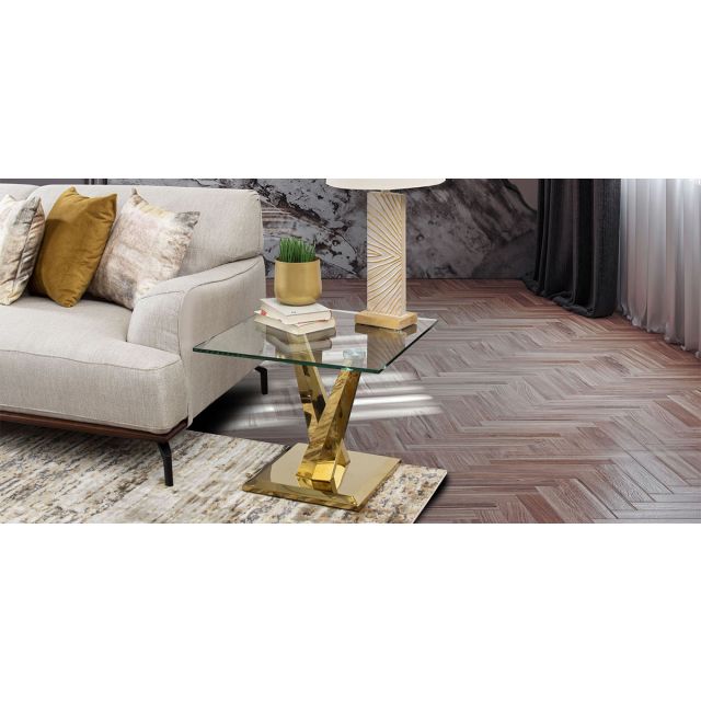 Mesa Lateral Cuadrada Royal Gold LV