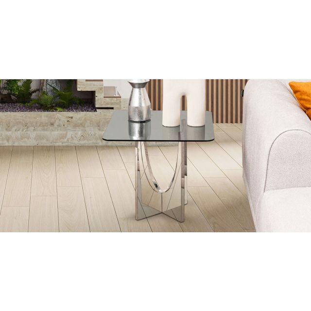 Mesa Lateral Cuadrada Edric Plata