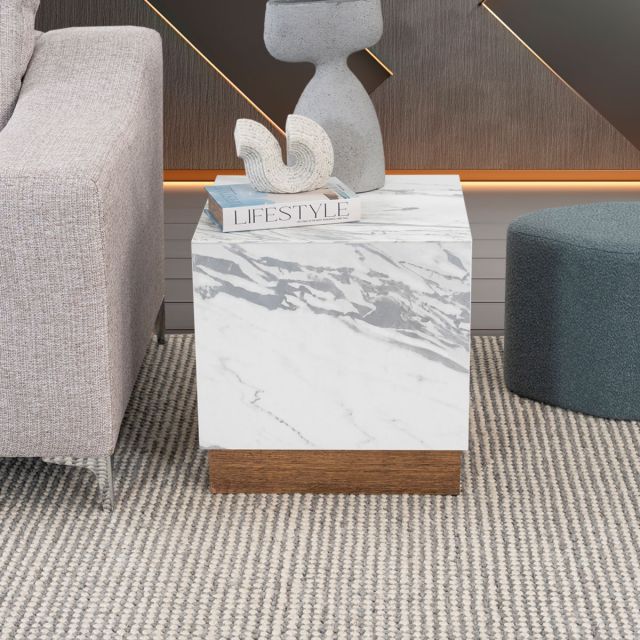 Mesa Lateral  Birmania Blanco