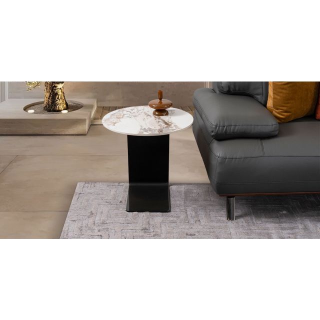 Mesa Lateral Redonda Windy Blanco