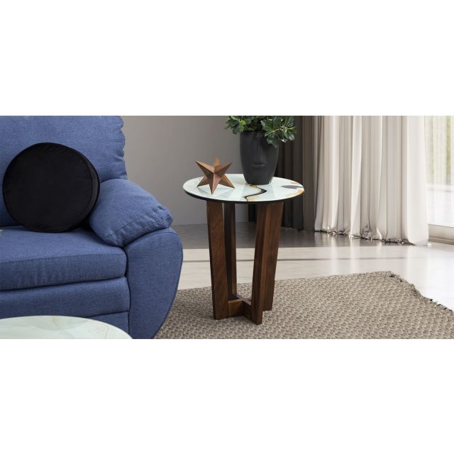 Mesa Lateral Cristal Owen Gris