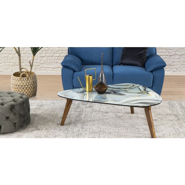 Mesa Ocasional Parota Cristal Grande Stone Gris