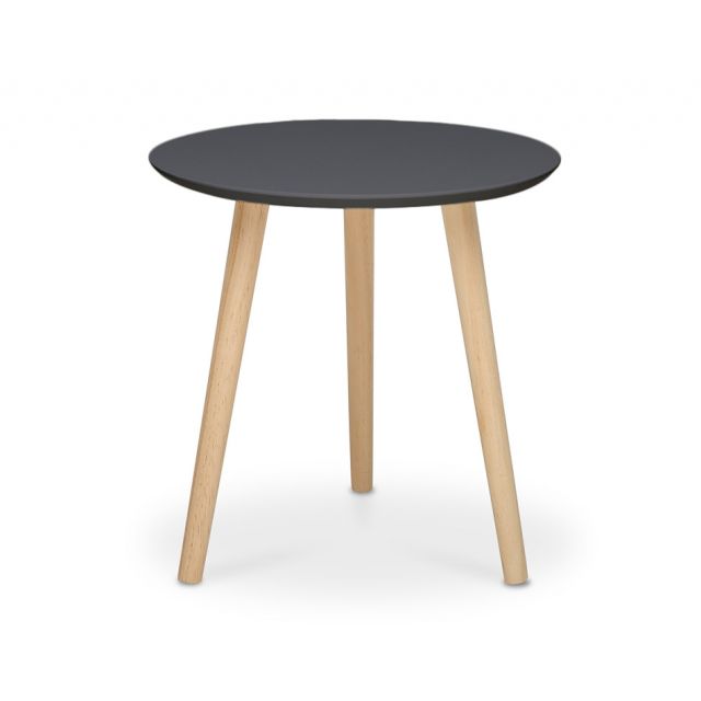 Mesa Lateral Redonda 40 Cm Ana Madera Gris