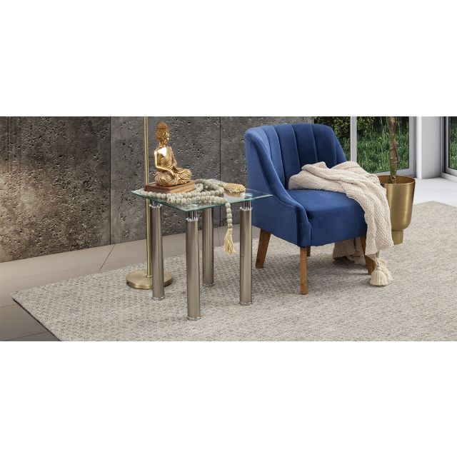 Mesa Lateral Cuadrada Enkel II Plata