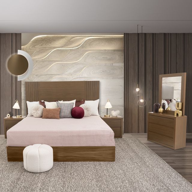 Recámara King Size Beluga Café 5 Piezas