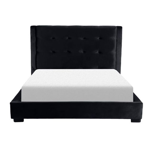 Cama King Size Terciopelo Khali Negro 