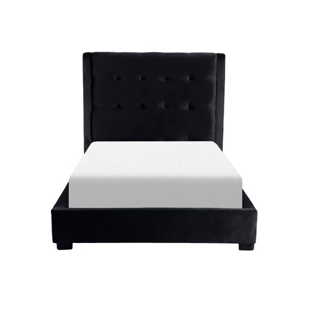 Cama Matrimonial  Khali Negro Terciopelo