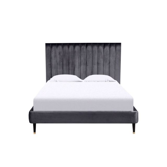 Cama Q.S. Witt Terciopelo Charcoal