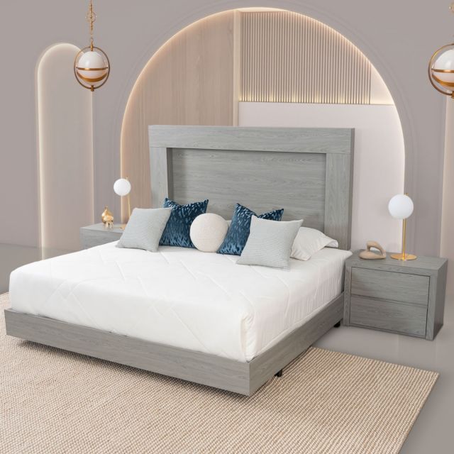 Base De Cama King Size Marbella Gris