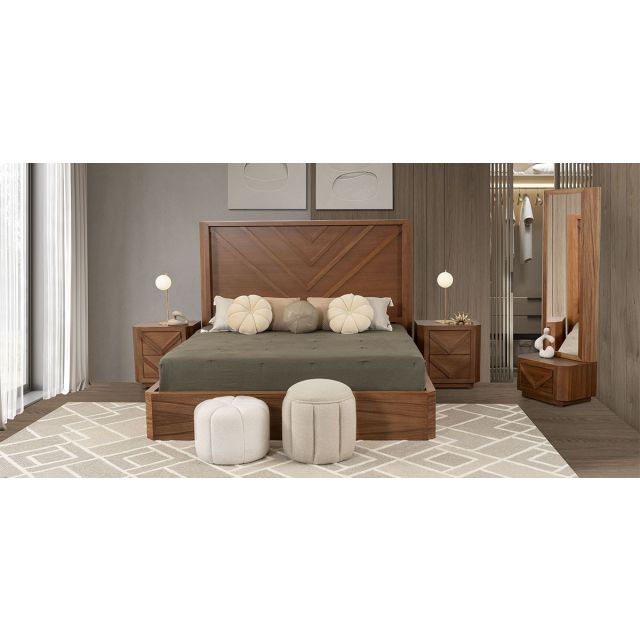 Recámara King Size Vitto Café 4 Piezas