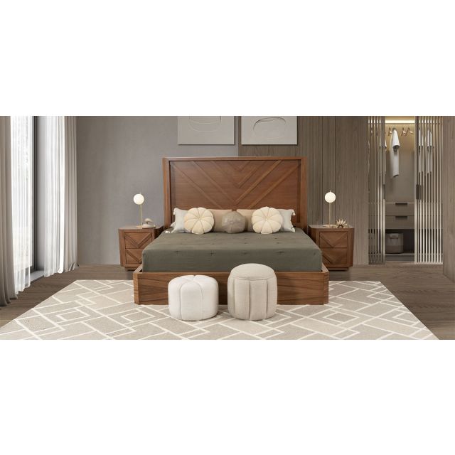 Recámara King Size Vitto Café 3 Piezas