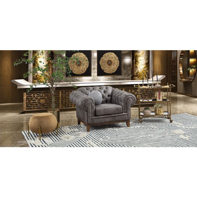 Sillón Bonded Leather Begonia Gris