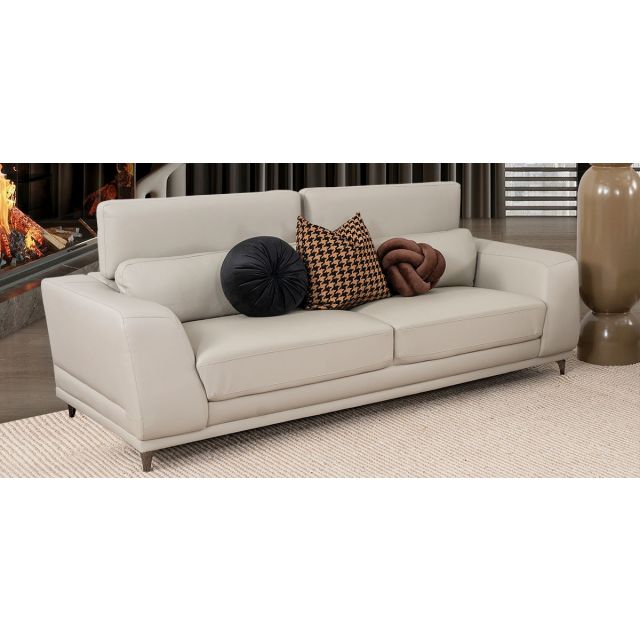 Sofá 3 Plazas Piel Lecce Beige