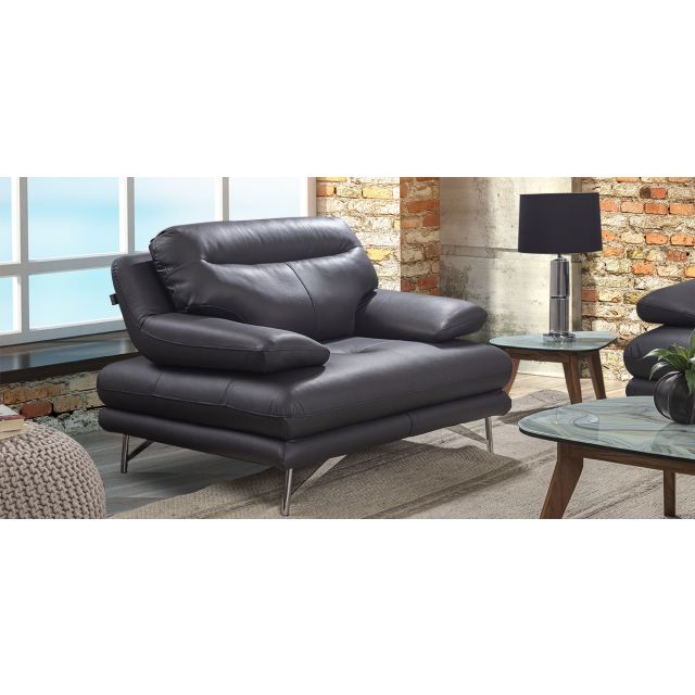 Sillón Piel Match Colette Dark Grey  (Boal)