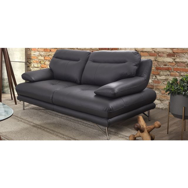 Sofá 2 Plazas Piel Match Colette Dark Grey (Boal)