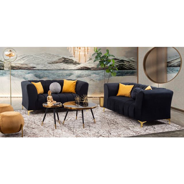 Sala Emma Negro 2 Piezas
