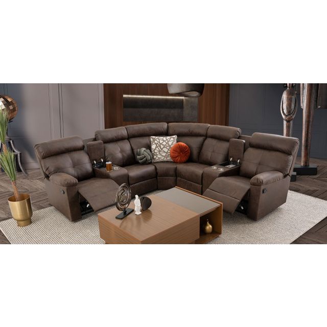 Sala Modular Con Reclinable Liam Plus Café