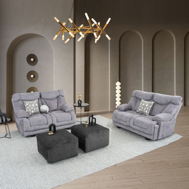 Sala Kralice Leonore Gris 2 Piezas