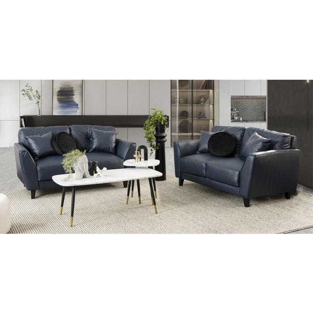 Sala Piel Match Paris Azul 2 Piezas